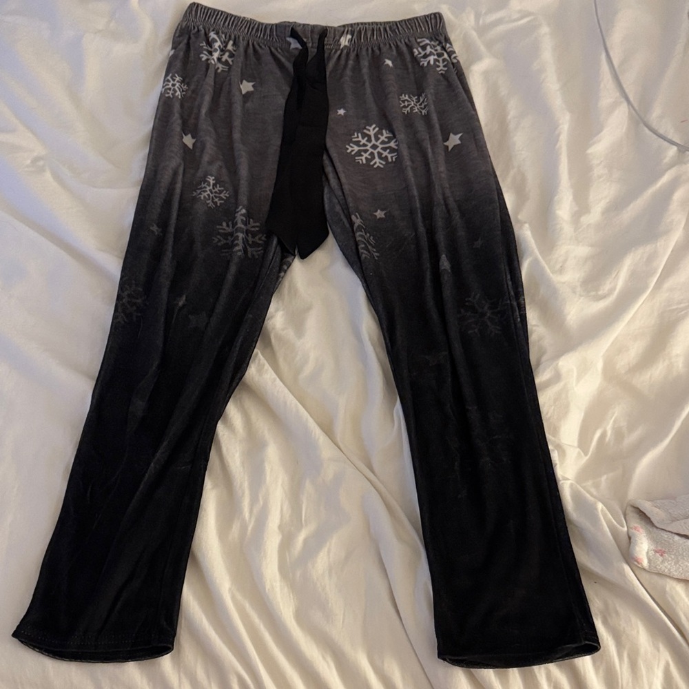 Justice Black and Gray Kids Pajama Bottoms